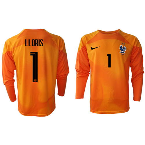 Frankrig Hugo Lloris #1 Målmand Replika Hjemmebanetrøje VM 2022 Langærmet